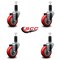 Service Caster 3.5'' Red Poly Wheel Swivel 1-1/4'' Expanding Stem Caster Set, 4PK SCC-EX20S3514-PPUB-RED-114-4 - alternate 4
